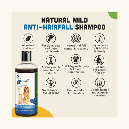Natural Remedies Lush Me Up Anti-Hairfall Shampoo for Pets